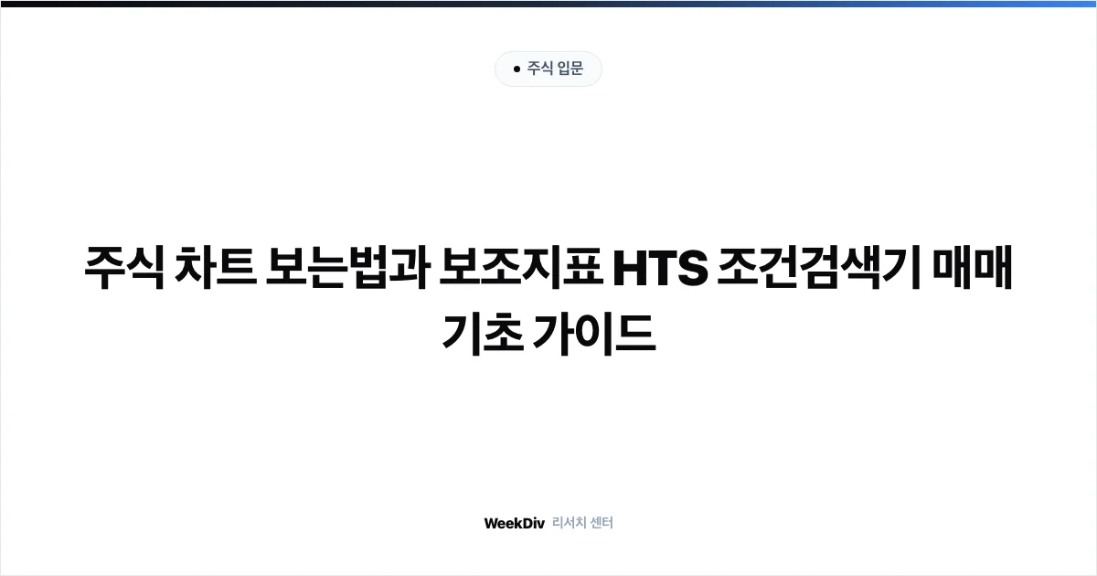 주식 차트 보는법과 보조지표 HTS 조건검색기 매매 기초 가이드