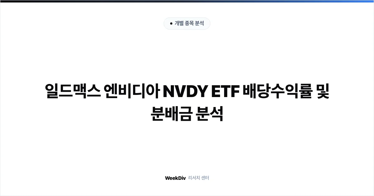 일드맥스 엔비디아 NVDY ETF 배당수익률 및 분배금 분석