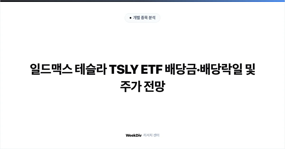 일드맥스 테슬라 TSLY ETF 배당금·배당락일 및 주가 전망
